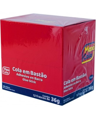 COLA EM BASTÃO MAXI COLA 36G - CAIXA C/ 12 UNIDADES | FRAMA